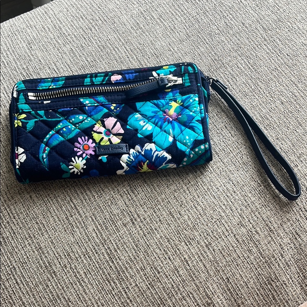 Vera Bradley Blue Floral Wristlet Clutch